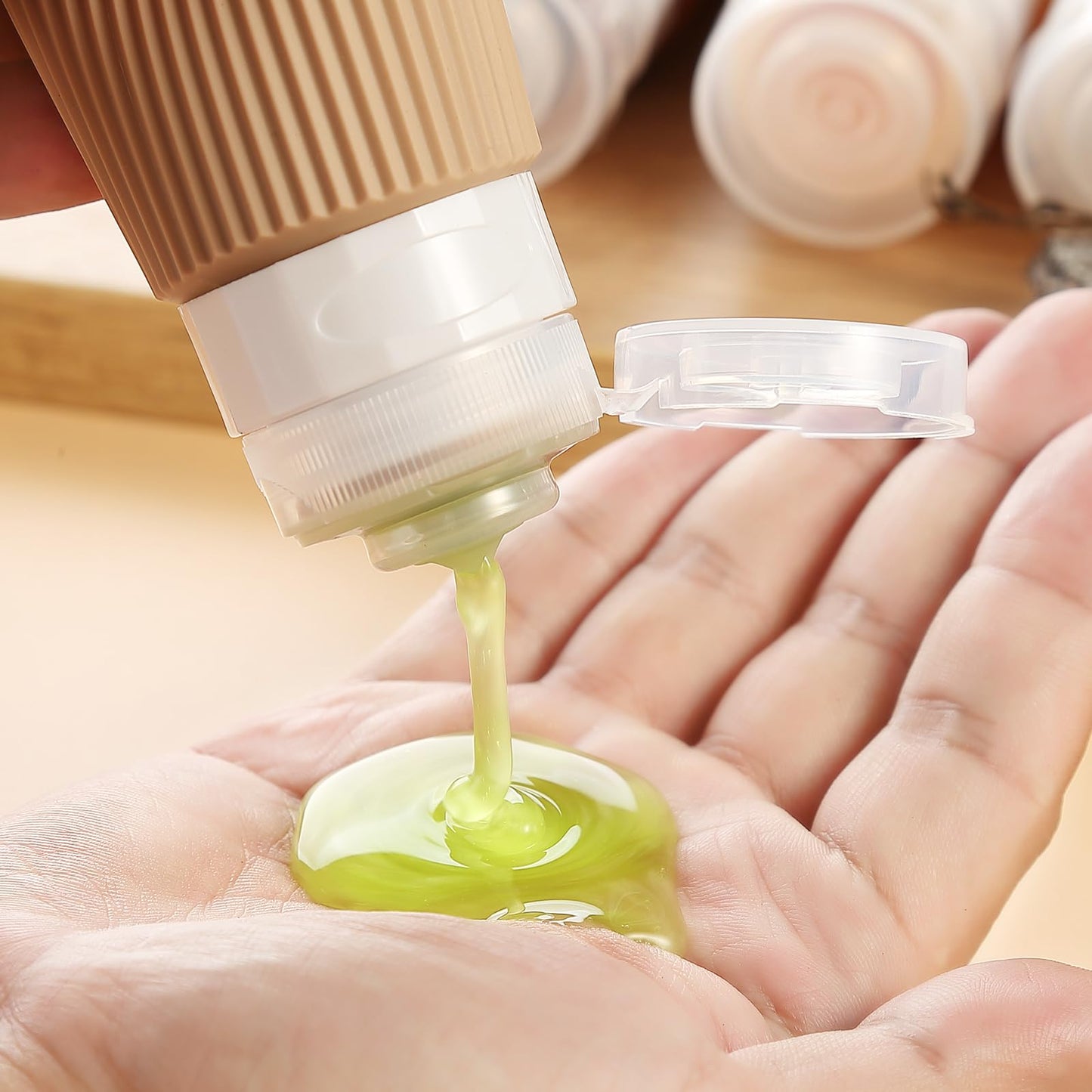 Mrsdry Travel Bottles for Toiletries, Tsa Approved 3oz Portable Travel Bottles, BPA Free Leak Proof Squeezable Silicone Travel Size Containers, Travel Accessories with Clear Toiletry Bag (4 Pack)