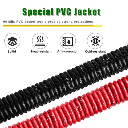 Kimbluth 2 Gauge Battery Cable Copper Wire, 5FT Red+5FT Black 2 AWG Welding Cable Standard USA OFC Wire for Automotive, Battery, Solar, Marine and Generator