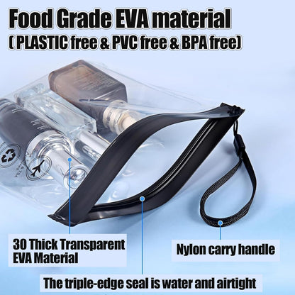 5Pcs Reusable TSA Approved Security Clear Toiletry Bag-Quart Size for EU UK & US Carry-on Regulations Security Waterproof & Leakproof Travel Bags for Liquids, Travel Accessories Holiday Essentials