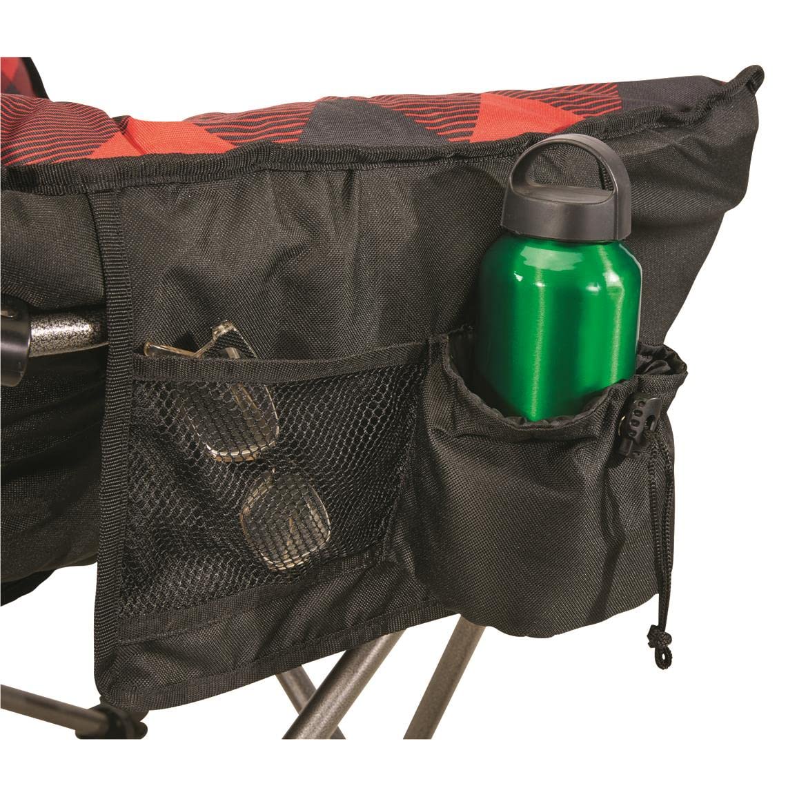 Guide Gear Club Camping Chair, Oversized, Portable, Folding with Padded Seats, 500-lb. Capacity Red Plaid