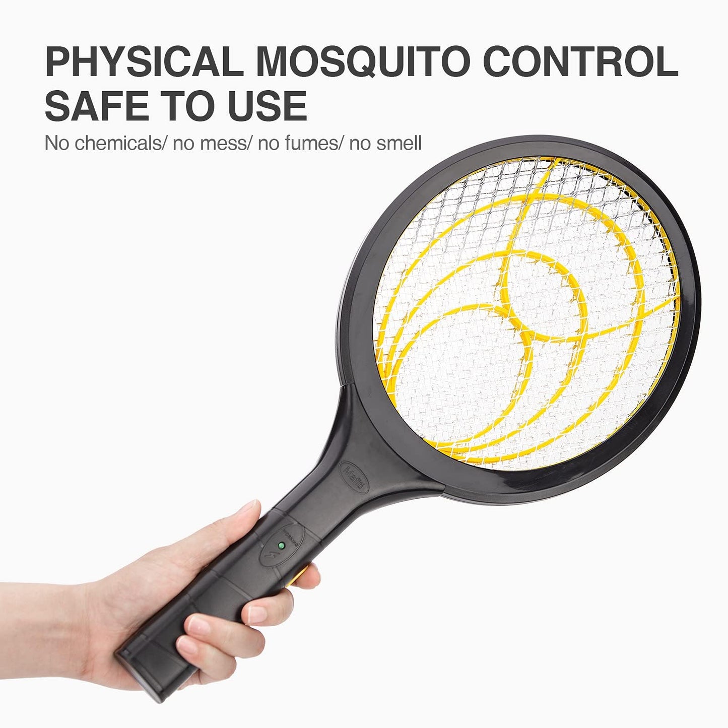 mafiti Fly Swatter Electric, Battery Powered Fly Killer Mosquito Zapper Bug Zapper Racket for Indoor Outdoor, Black