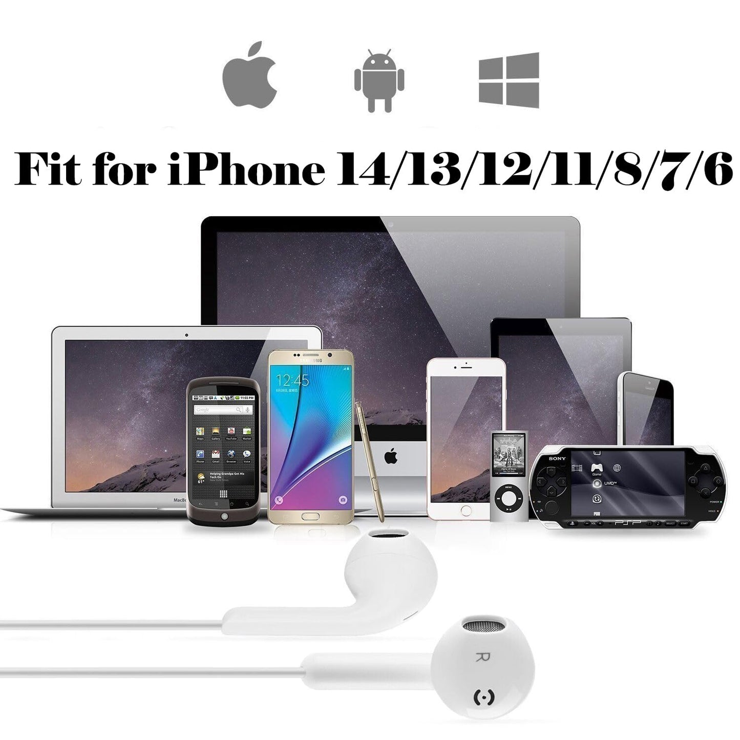 iPhone Wired Earbuds wtih Lightning Connector, Apple MFi Certified in Ear Earphones with Microphone Compatible with iPhone 14 13 12 11 Pro Max X XS XR 8 7 Plus (Black)