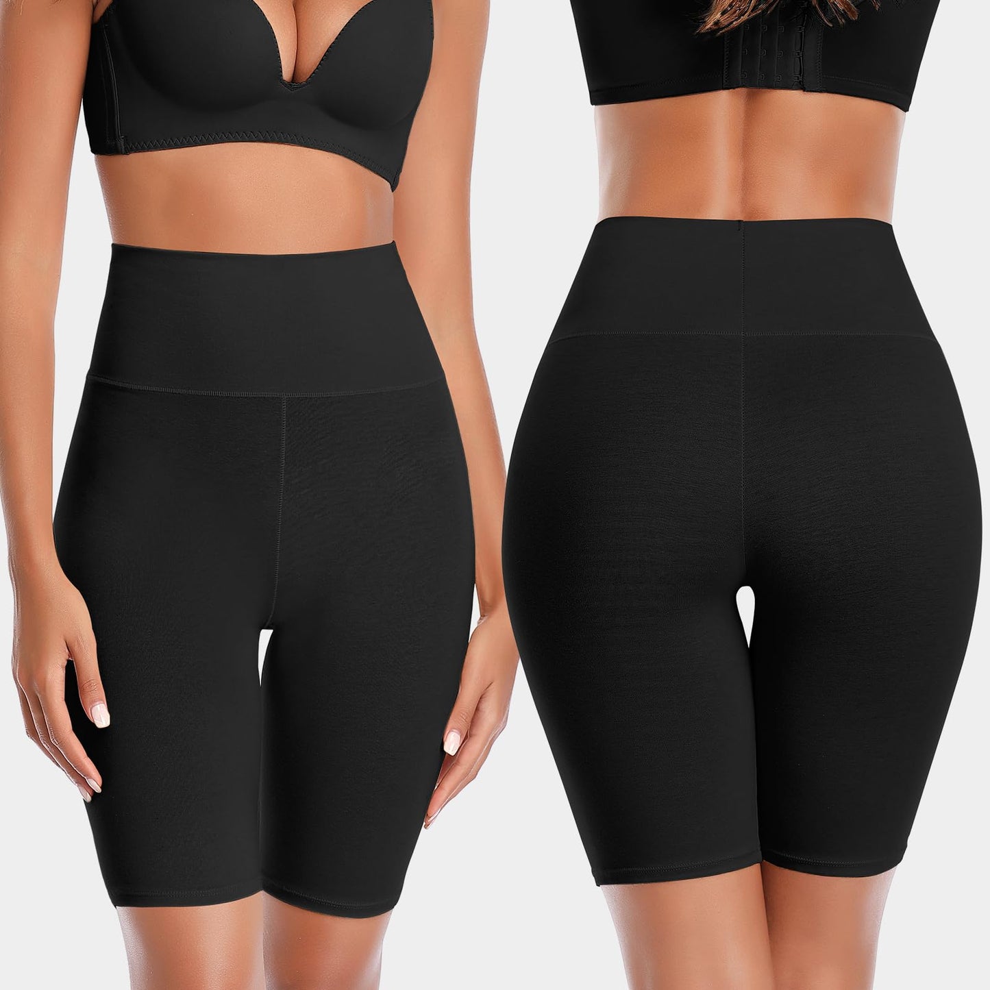 K-CHEONY Women's Biker Shorts Cotton High Waisted Slip Boyshorts Underwear Yoga Workout Gym Shorts Leggings Black