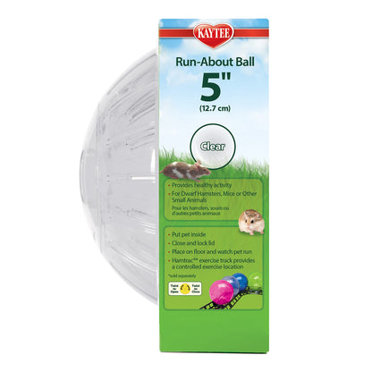 Kaytee 5" Clear Run-About Exercise Ball For Pet Dwarf Hamsters & Mice