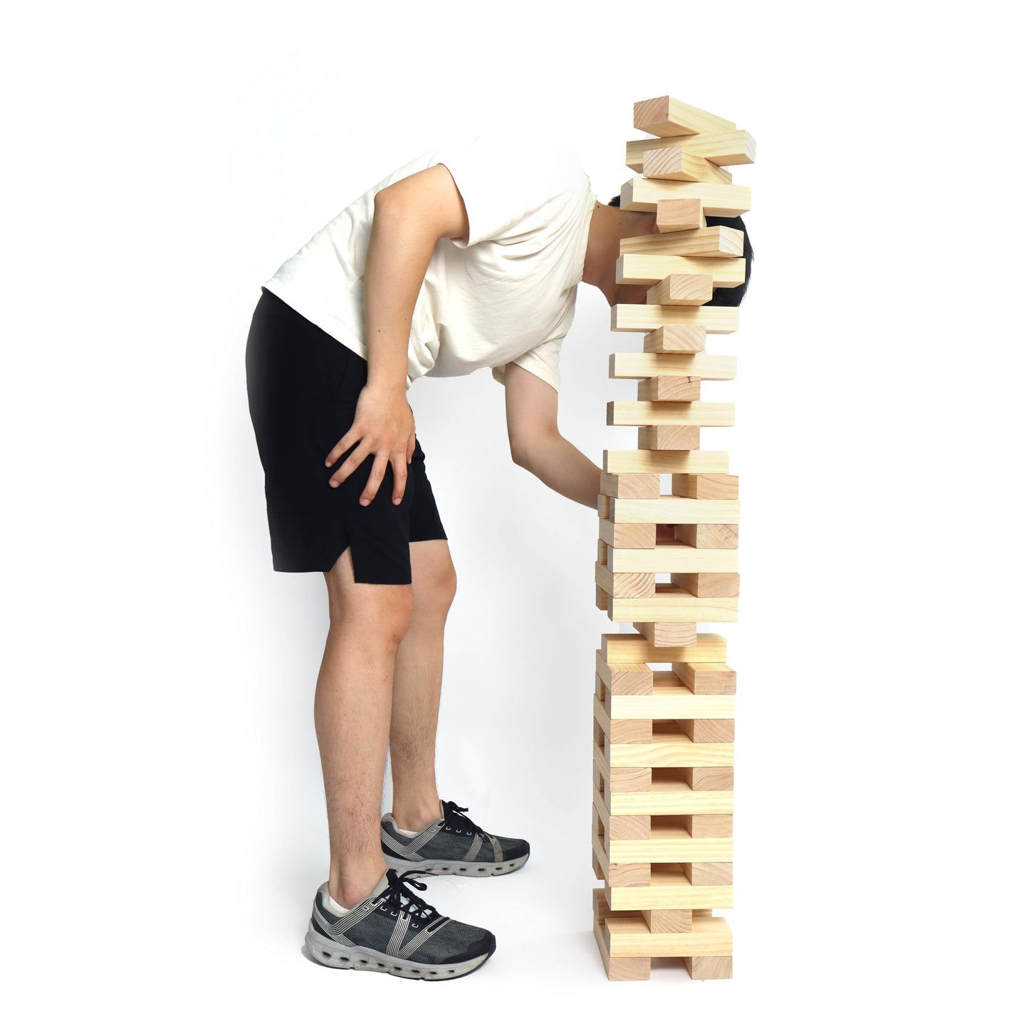 Giant Tower Game Outdoor Games 54 Blocks Stacking Game Includes Carry Bag and Scoreboard