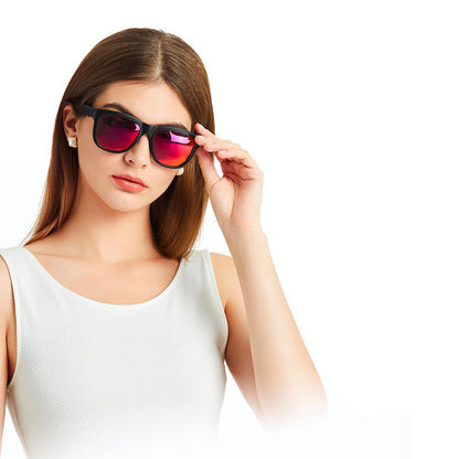 GS01 Smart Bluetooth Sunglasses, Audio Sunglasses With Speaker,Polarized lens, Touch Control, Open Ear Music and Hands-Free (Red)