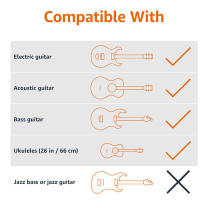 Amazon Basics Height Adjustable Foldable Guitar Stand with Secure Support for Acoustic, Electric, Bass and Banjos, Sturdy, Black