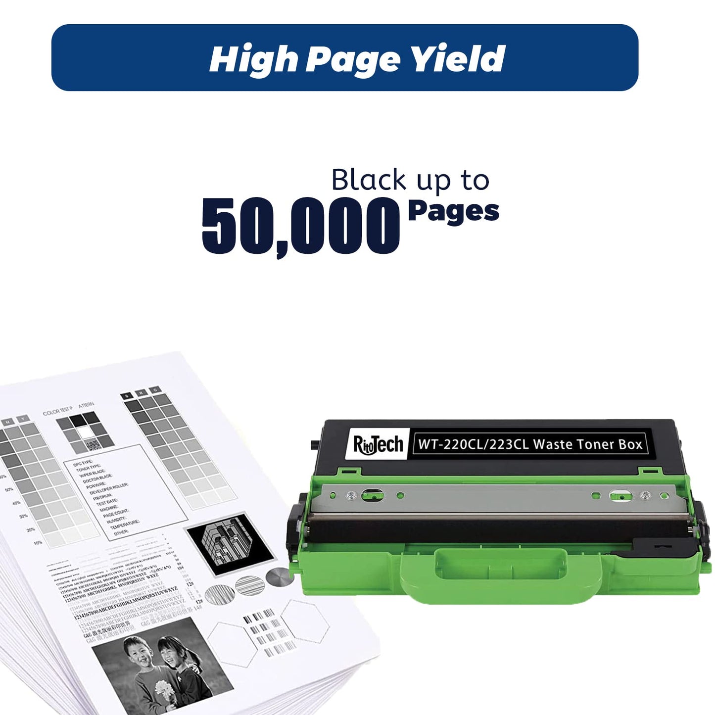 RitoTech 1 Pack Compatible for Brother WT-220CL Waste Toner Box WT-223CL Waste Toner Box Works with MCF-9340CDW HL-3140CW 3170CDW L3210CW L3230CDW L3270CDW 9130CW L3290CDW MFC-L3710CW L3770CDW (Black)