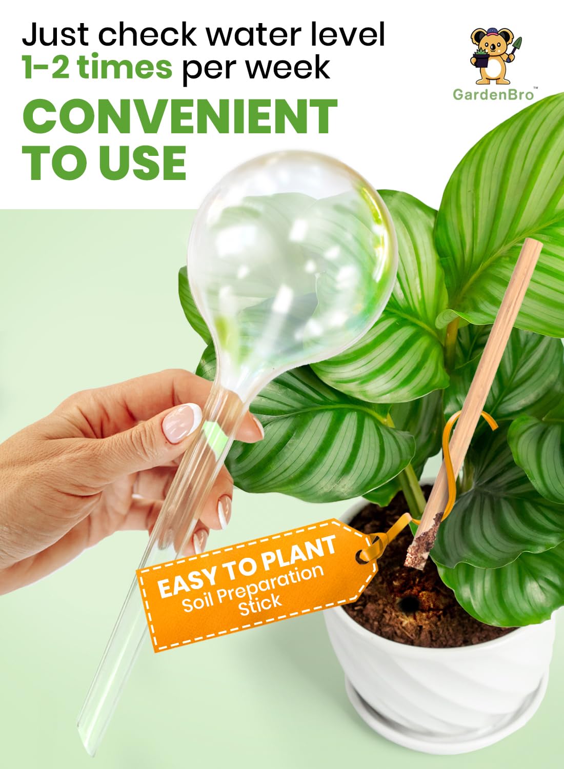 Plant Watering Globes Plastic Set of 4 - Automatic Plant Waterer Set for Indoor and Outdoor Plant Watering - Self Watering Planter Insert System with Plastic Watering Bulbs (4 pcs, Globes)