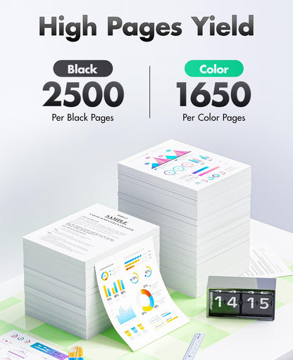 936e 936XL Ink Cartridges 4-Pack High Yield with Chip Replacement for HP 936 936e Ink Compatible with HP OfficeJet Pro 9125e 9135e 9110b 9128e 9130b Wide Format 9730e OfficeJet 9122e Inkjet Printer