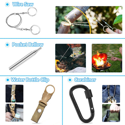 KEPEAK Survival Kit, Survival Gear and Equipment 13 in 1, Emergency Survival Tool Cool Gadgets for Outdoor Emergency Camping Hiking