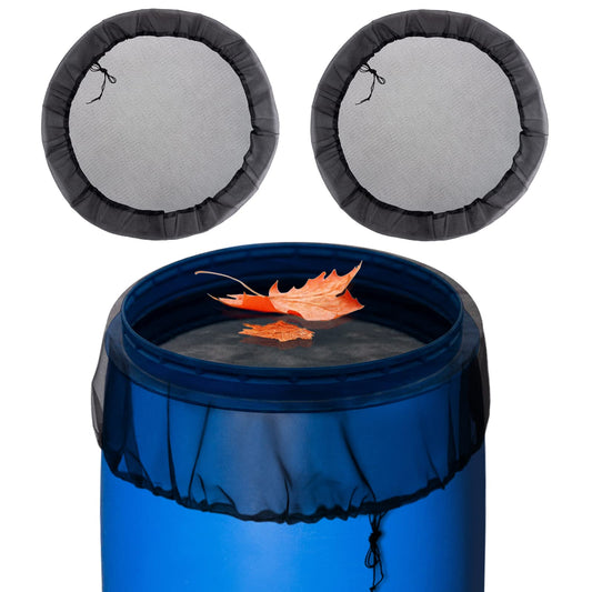 Mesh Cover for Rain Barrels - 2pcs 39in Rain Barrel Netting with Drawstring, Water Collection Buckets Tank Protector Screen for Preventing Fallen Leaves in Outdoor Garden Eaves