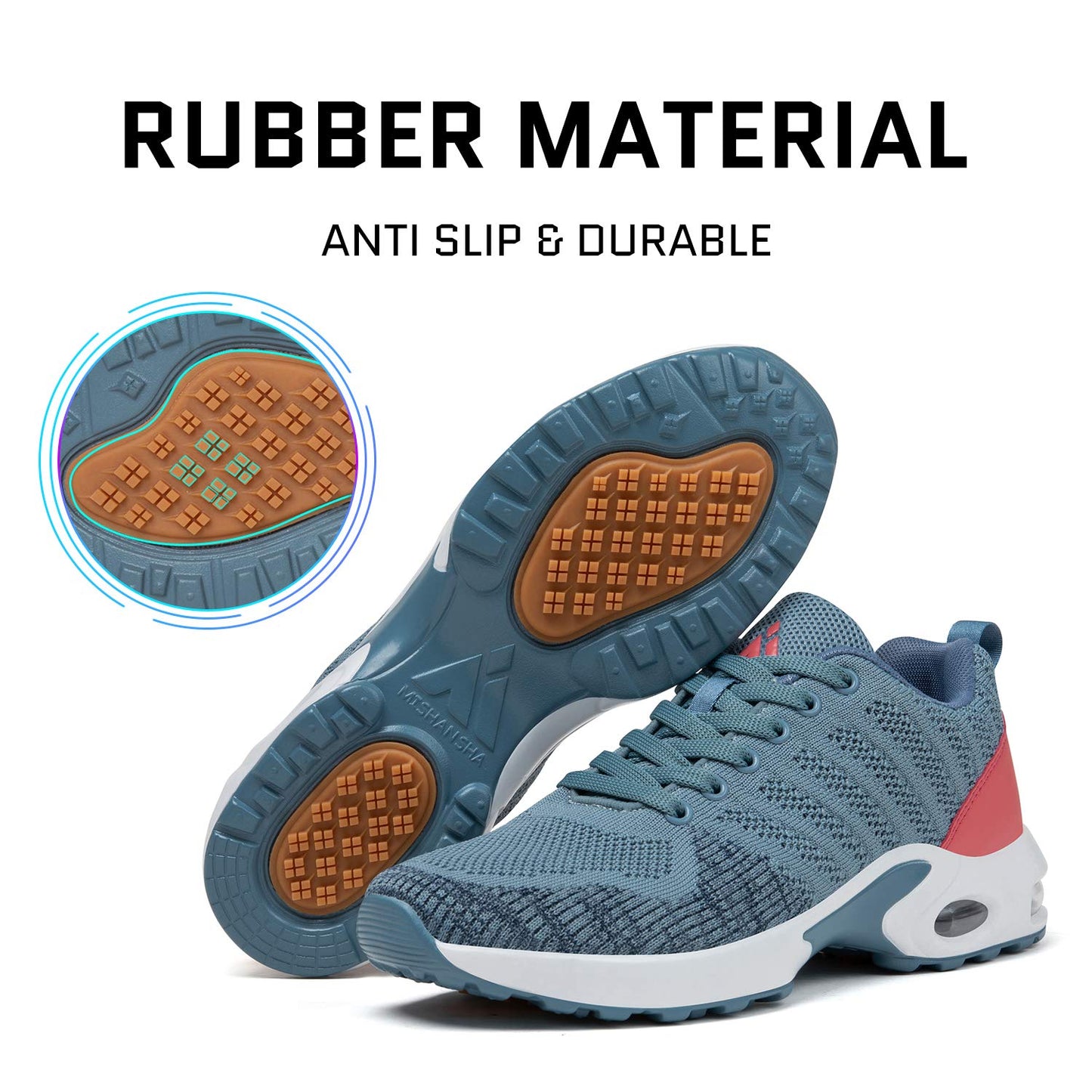 Mishansha Women's Running Shoes Outdoor Athletic Sport Tennis Shoes Excercise Breathable Comfortable Fashion Sneakers Walking Training Jogging Gym Shoes 9 Blue