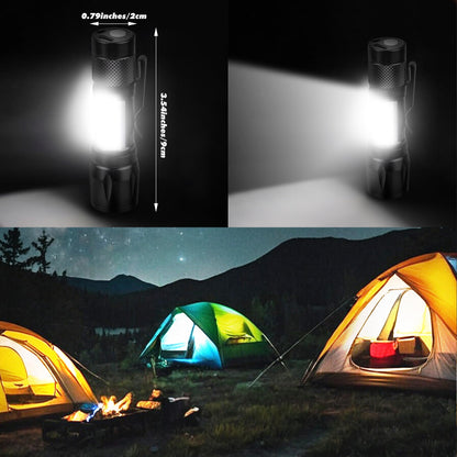 KunHe USB Rechargeable Mini Small LED Flashlights Bulk Camping Lantern Flashlight Bright High Lumens EDC Flash Light 10 Pack