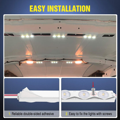 Nilight 60Leds Van Interior Light Kits 12V White Led Ceiling Lighting Kit for Truck Van RV Boats Caravans Trailers Lorries Transit 20 Modules (TL-39)
