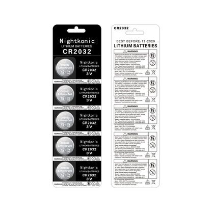 Nightkonic 50 pcs Pack - CR2032 Battery 3v Lithium Button Cell Coin 2032 Battery