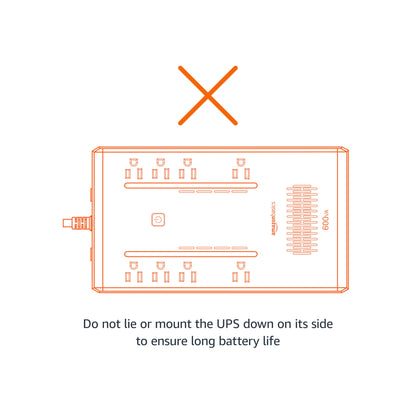 Amazon Basics UPS Battery Backup & Surge Protector 600VA/360W, 8 Outlets, Standby Uninterruptible Power Supply, for Power Outage Protection, Compact, Black