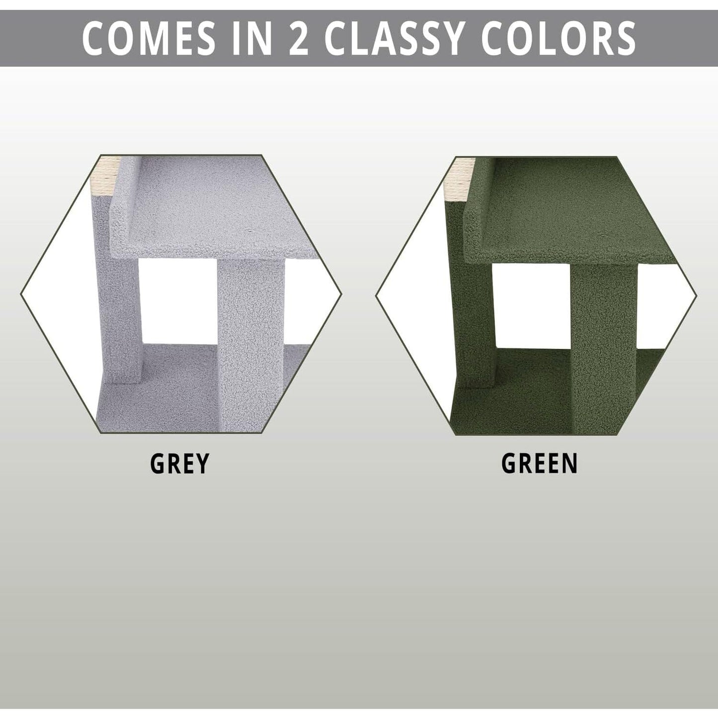 Lulu Cat Tree Tower - 2 Tier Cat condo for Large Cats Tower with Scratching Post Multi - Level Tree for Large Indoor Cats by Naomi Home Gray