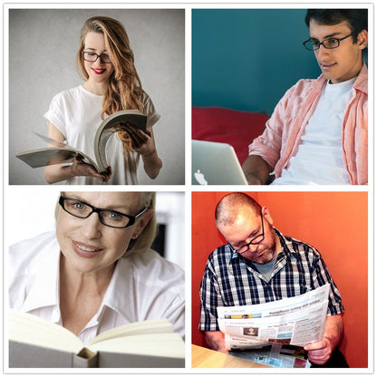 Reader +1.50 Black Rectangle Full Rim Anti Reflective Men Women Eyeglasses Reading Comfortable stylish glasses