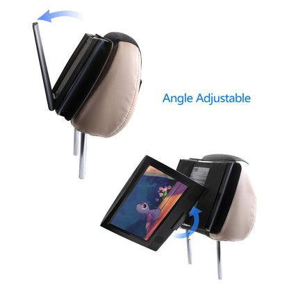 Hikig DVD Player Headrest Mount Holder - Portable DVD Player Mount for Car Back Seat Headrest - Swivel & Flip - 7 to 11 Inch