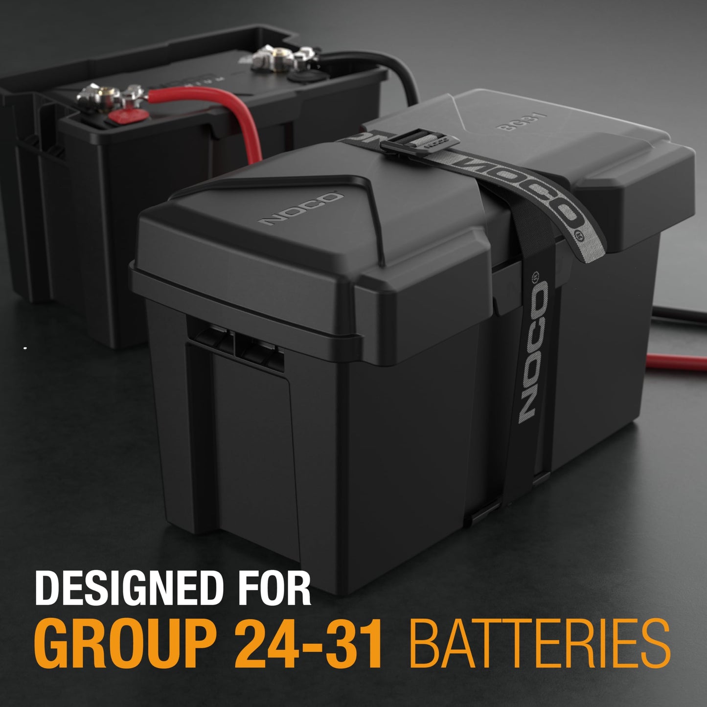 NOCO Snap-Top BG31 Battery Box, Group 24-31 12V Battery Box for Marine, Automotive, RV, Boat, Camper and Travel Trailer Batteries