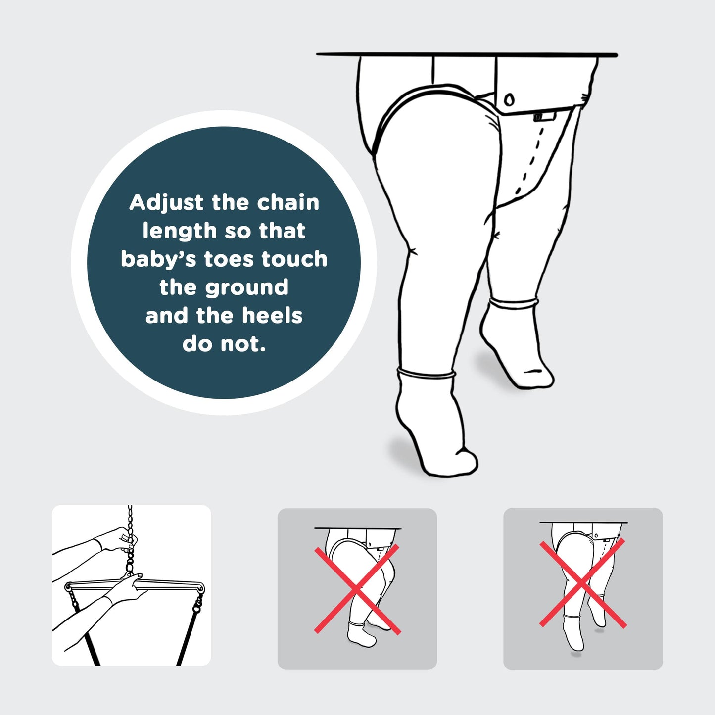 Jolly Jumper Classic (Black) with Stand - Baby Jumper, Indoor Exercise Saddle Seat, Adjustable Height, for Infants up to 28lbs, Your Alternative to Activity Centers and Baby Bouncers