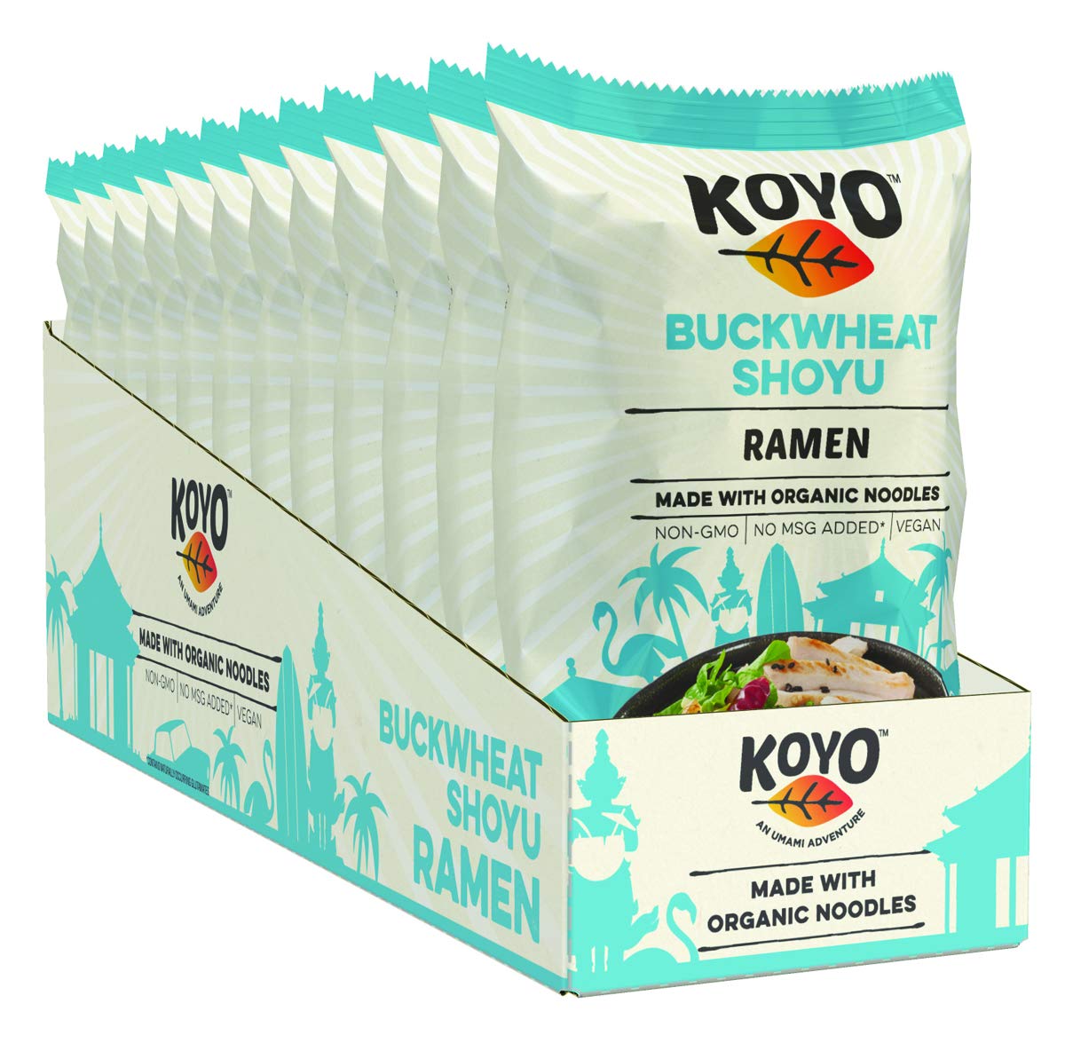 Koyo Ramen Soup, Buckwheat Shoyu, Made With Organic Noodles, No MSG, No Preservatives, Vegan, 2.1 Ounce (Pack of 12)