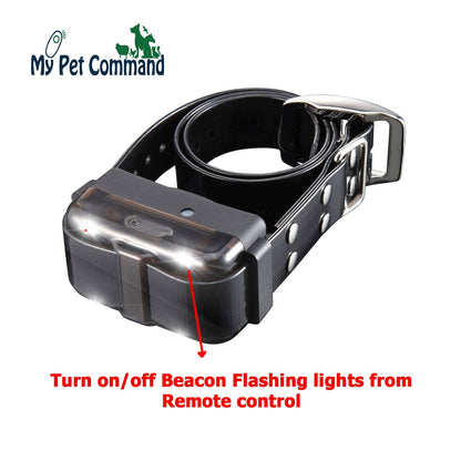 My Pet Command 1.25 Mile (6600 Ft) Dog Training Extra Collar Safe Dog Shock Collar Shock, Vibrate, Tone and Flashing Beacon Lights Waterproof Rechargeable Dog Hunting add Up to 3 Collars