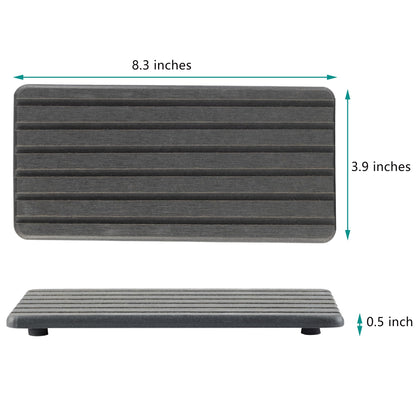 NiuYichee 2 PCS Water Absorbent Diatomite Coasters Rectangle, Grooved Design, Water Absorbing Stone Used for Hand Soaps & Plants & toiletries in The Modern Home