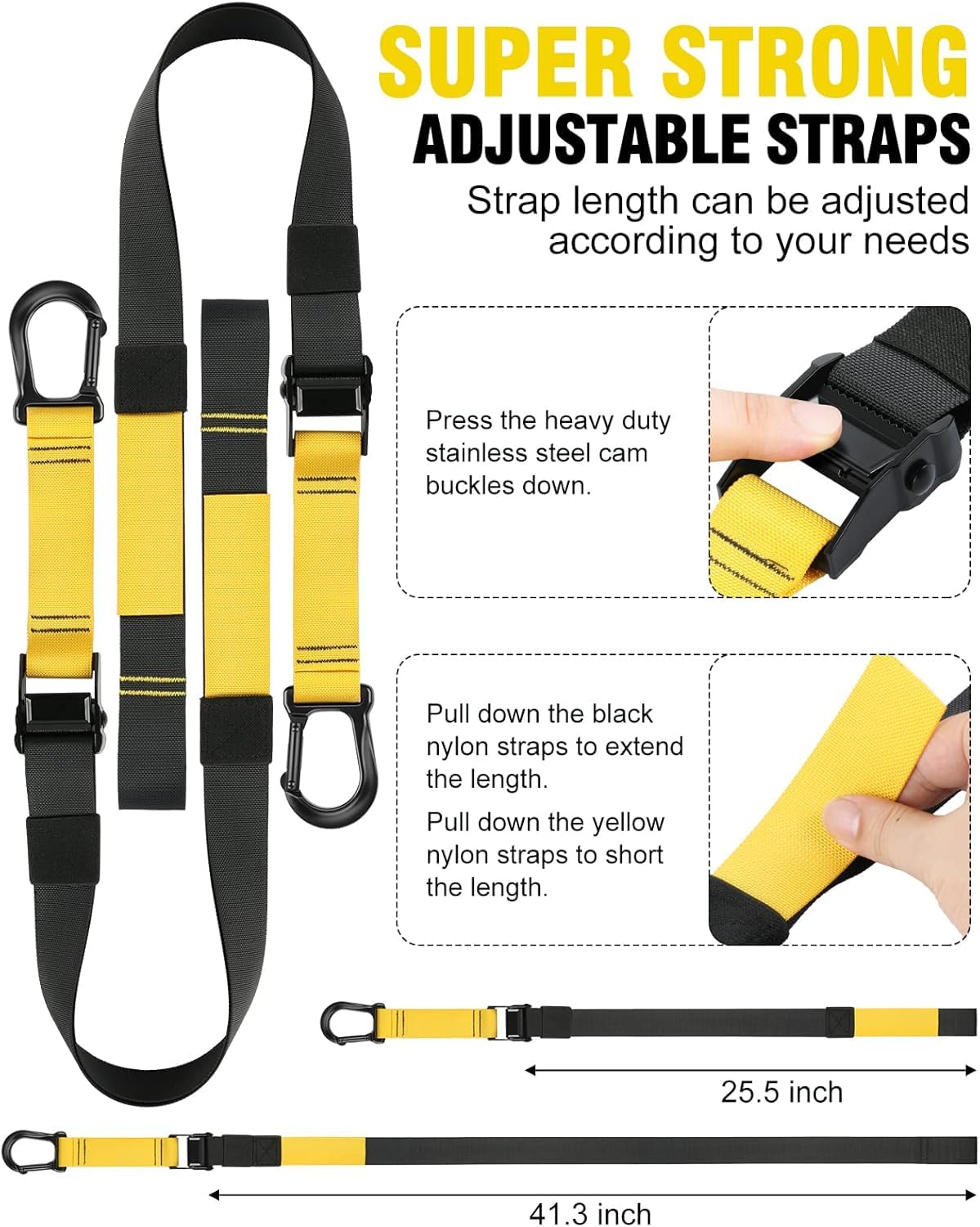 Home Resistance Training Kit, Bodyweight Resistance Straps for Full-Body Workout, 2 Adjustable Workout Straps with Handles, Door Anchor, Supports Up to 500Lbs, All-in-ONE Home Gym Equipment