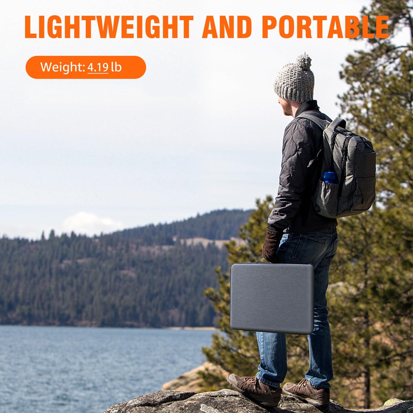 Portable Solar Panel 60W Foldable Solar Charger with DC/USB C/USB A Output DC Cable for Solar Power Station Power Bank Phone Laptop Outdoor Camping RV Road Trip