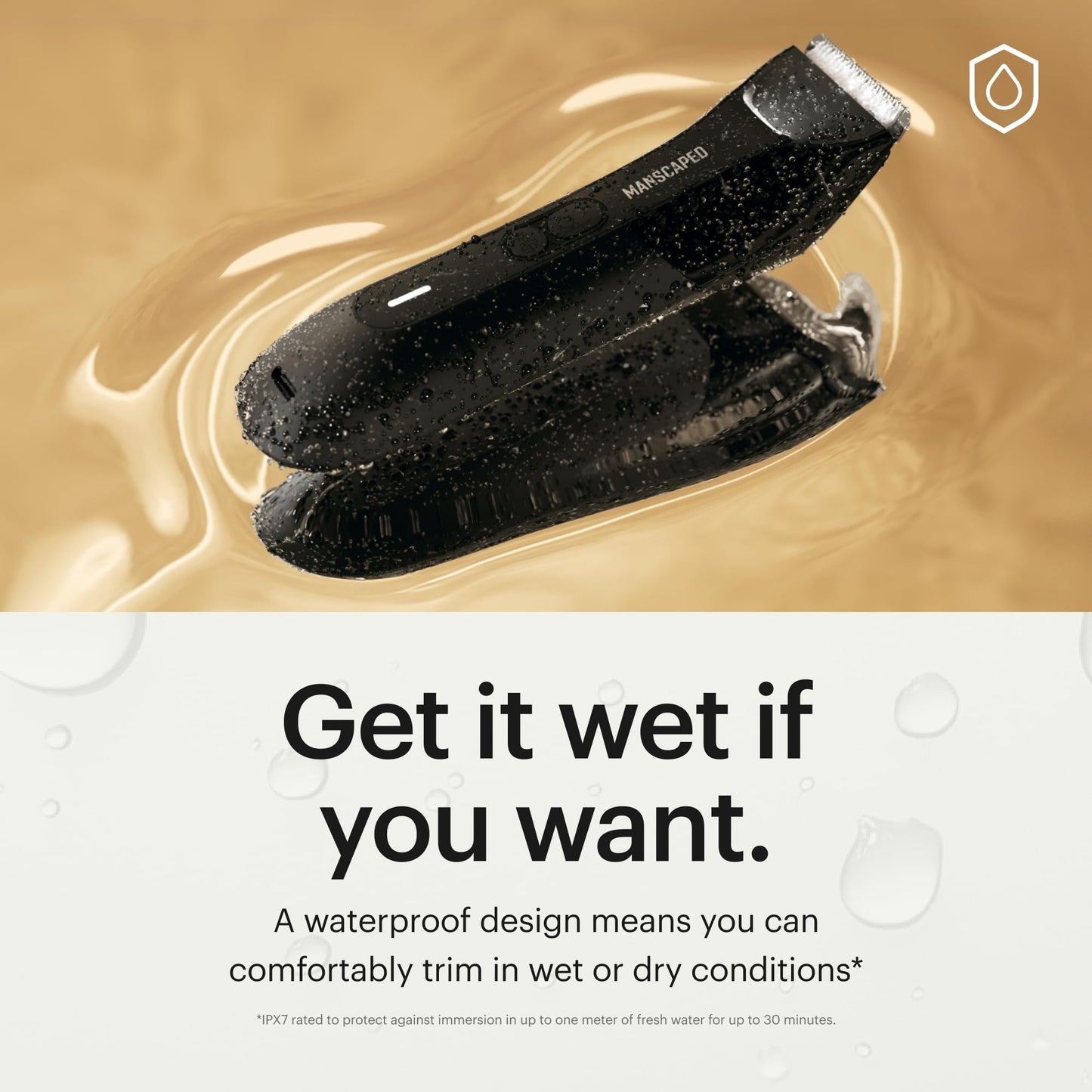 MANSCAPED® The Lawn Mower® 4.0 PRO - Groin & Body Hair Trimmer, Updated SkinSafe® Trimmer Blade, Waterproof Wet/Dry Groomer, USB-C & Wireless Charging Compatible, Men’s Ball Shaver with Travel Lock