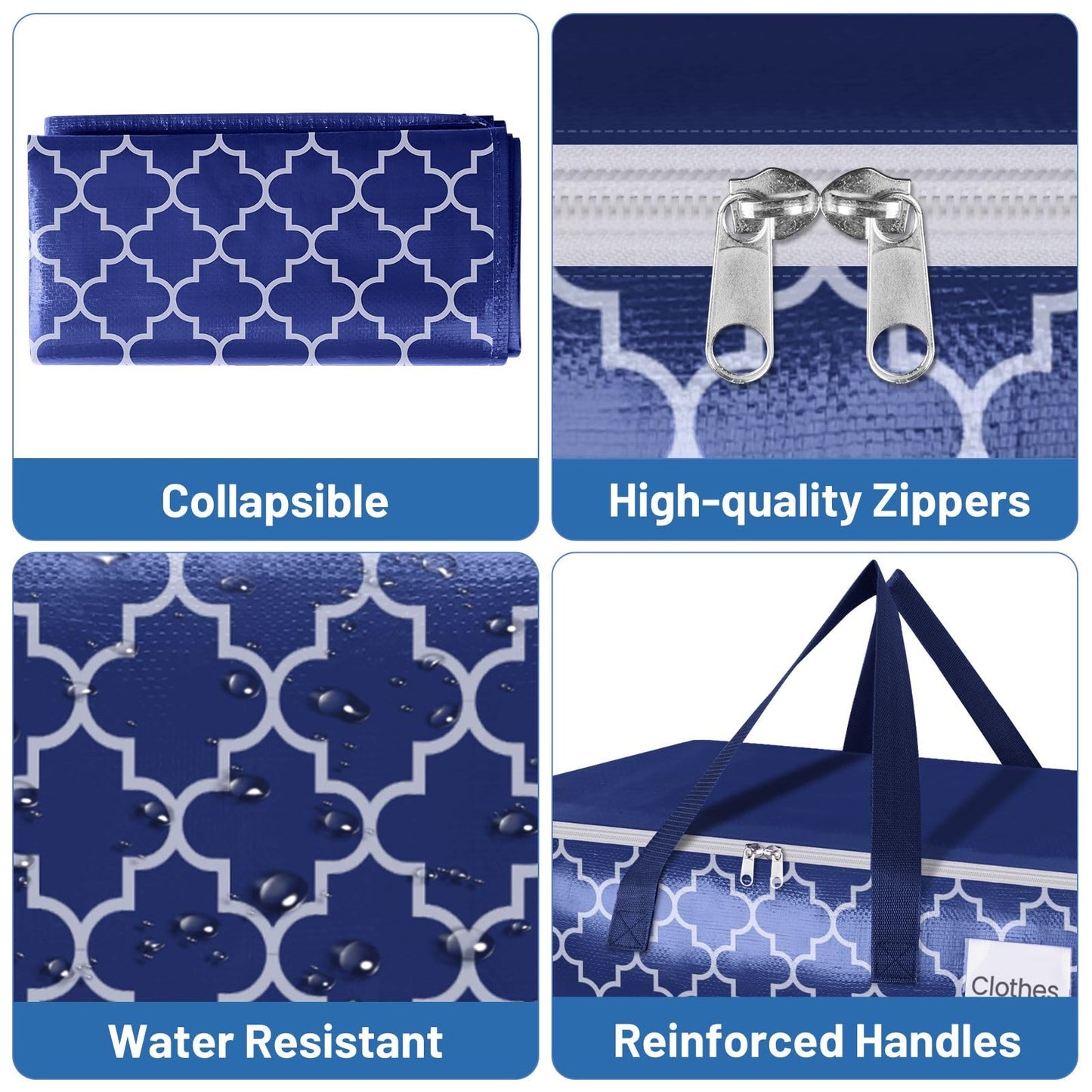 Fabspace Moving Bags, Extra Large Moving Supplies, Heavy Duty Storage Bags, Packing Bags with Reinforced Zippers & Handles, Collapsible Packing Boxes, Storage Totes for Moving, Packing, 88L, 8 Packs