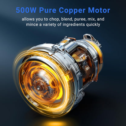 AMZCHEF Powerful Food Chopper Electric with S/S Bowl (12 Cup) & 2 Speed Modes, Electric Food Processor with 6 Sharp Blades Meat Grinder Vegetable Chopper for Family & Baby Use,500W