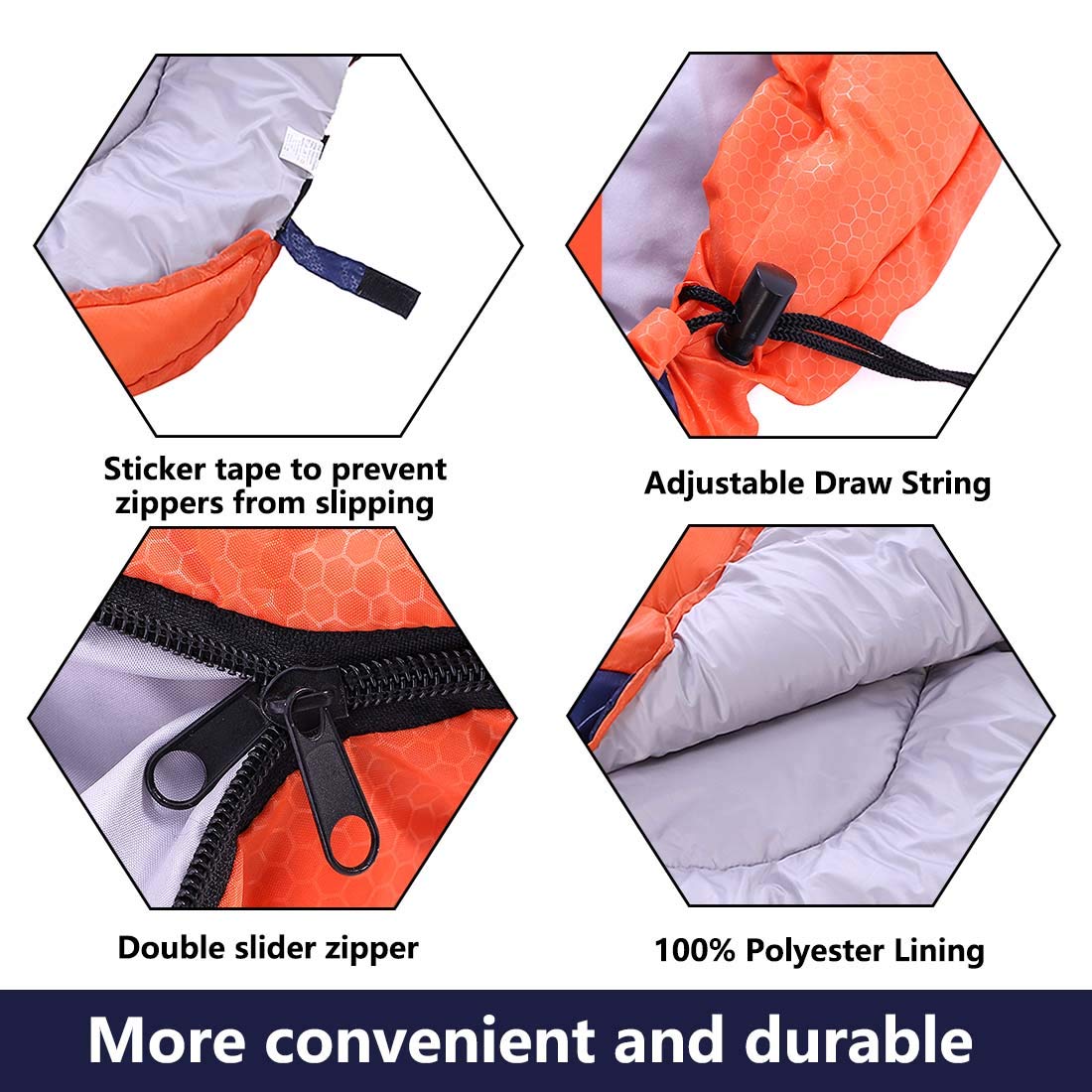 Kuzmaly Camping Sleeping Bag 3 Seasons Lightweight &Waterproof with Compression Sack Camping Sleeping Bag Indoor & Outdoor for Adults & Kids