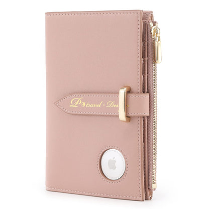 Passport Holder for Women, RFID Blocking Travel Wallet Case with Credit Card Holders, Slim Thin Leather Passport Wallet with Zipper