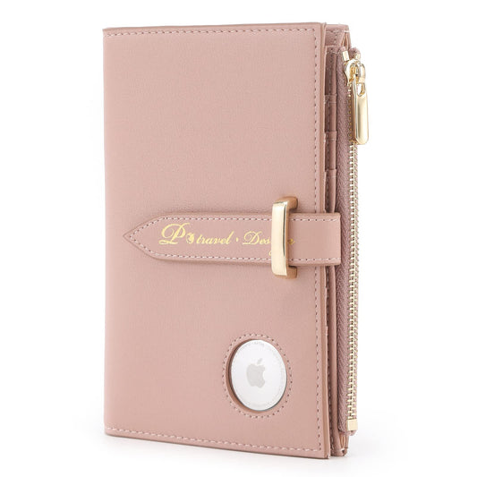 Passport Holder for Women, RFID Blocking Travel Wallet Case with Credit Card Holders, Slim Thin Leather Passport Wallet with Zipper
