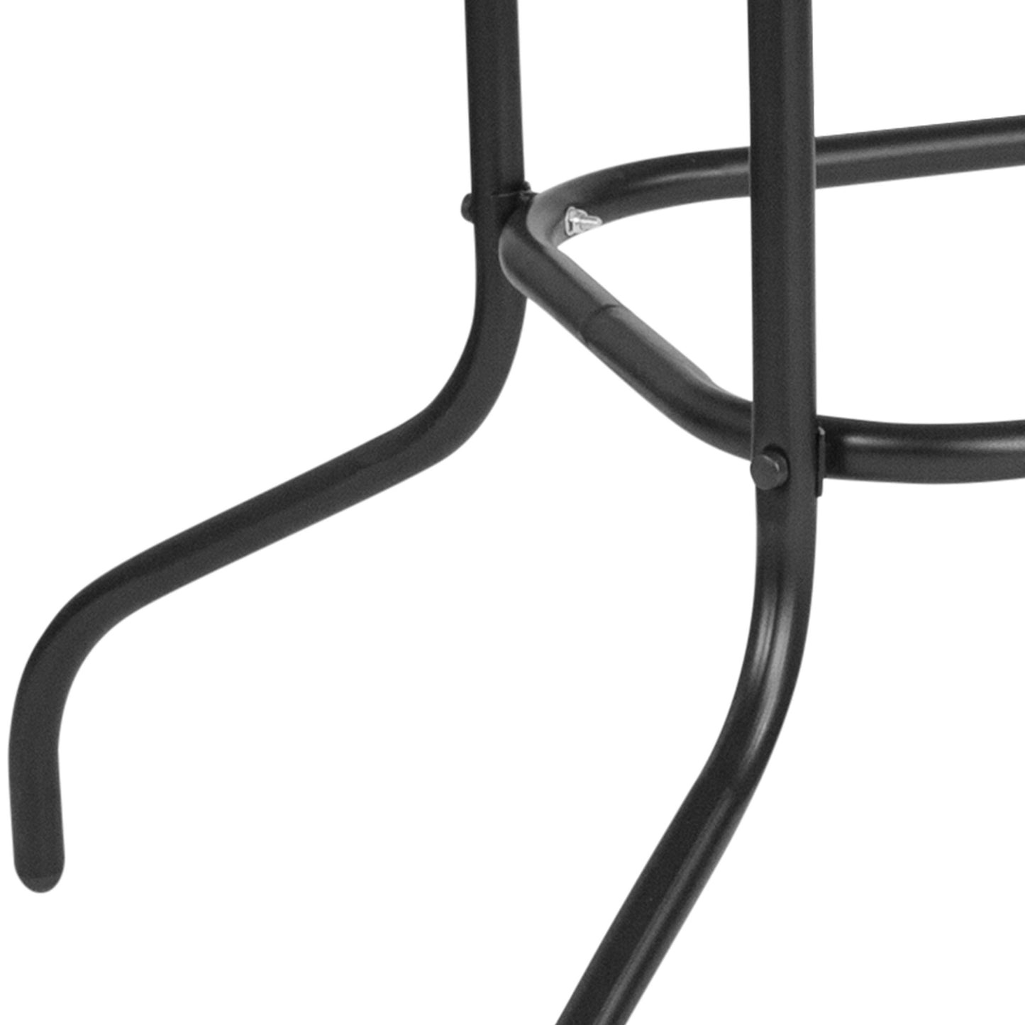 Flash Furniture Tory 31.5" x 55" Rectangular Tempered Glass Metal Patio Table with Umbrella Hole, Modern Rippled Glass Outdoor Dining Table, Black