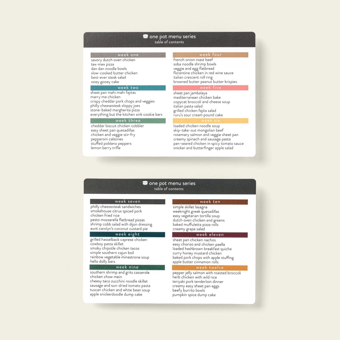 One Pot Meal Planner with 72 Recipe Cards (Photo Edition) - Weekly Menu Plans | Sturdy Recipe Box | 12 Reusable Grocery Shopping Lists | 5 Blank Recipe Cards | Recipe Card Protector | Recipe Ideas