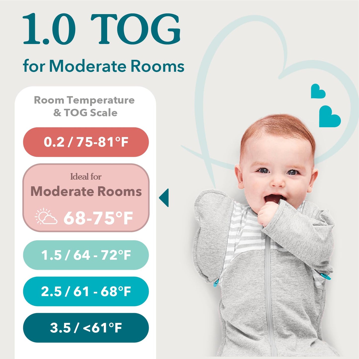 Love to Dream Swaddle UP, Baby Sleep Sack, Self-Soothing Swaddles for Newborns, Improves Sleep, Snug Fit Helps Calm Startle Reflex, New Born Essentials for Baby, Small 8-13lbs, Gray