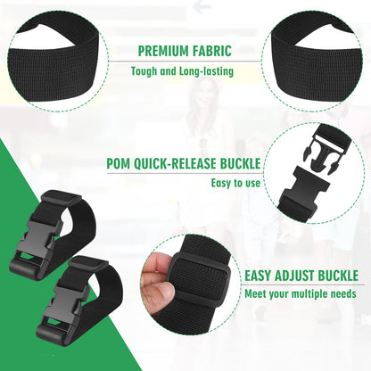 2PCS 22 inch Add a Bag Luggage Straps for Suitcase, Adjustable Suitcase Strap, Travel Accessories Travel Attachment for Connecting Two Suitcases or Smaller Packages Together -Black