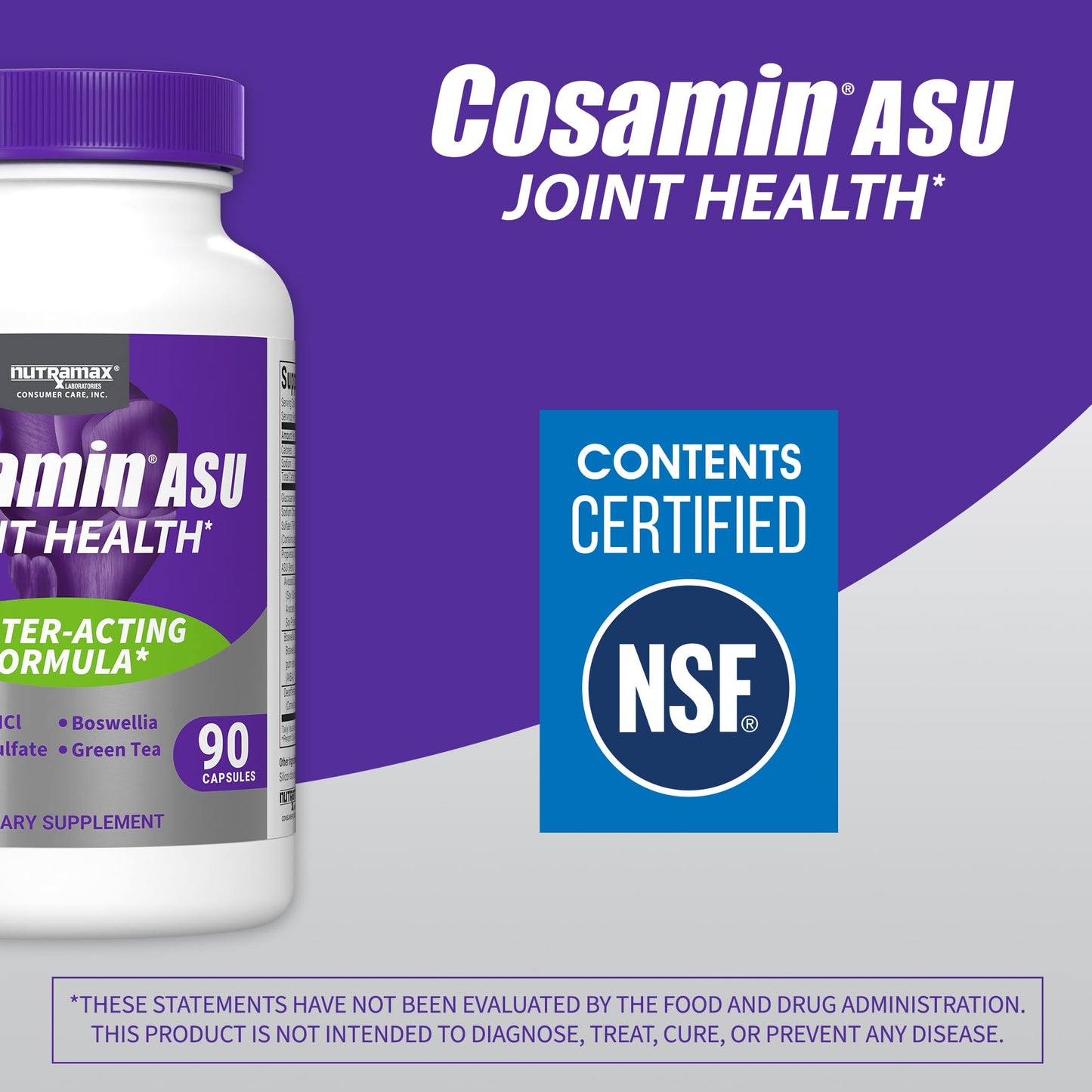 Nutramax Laboratories Cosamin® ASU Joint Health Supplement with Glucosamine, Chondroitin & ASU for Men’s & Women's Joint Health, 230 Capsules