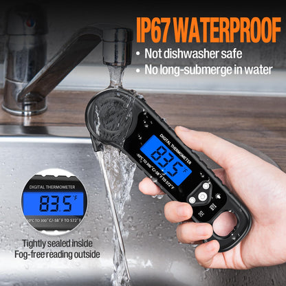 AMMZO Meat Thermometer Digital, Instant Read Food Thermometer for Cooking Deep Fry BBQ Oven Grill Smoker Roast and Candy Thermometer, Camping & Kitchen Essentials, Gifts for Men Women