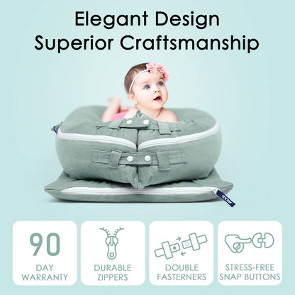 MEXXI Baby Nest Replacement Cover | Premium Quality Cotton | Hypoallergenic Lounger Cover Cotton Newborn Lounger Cover(Cover Only) (Corduroy Sage Green)