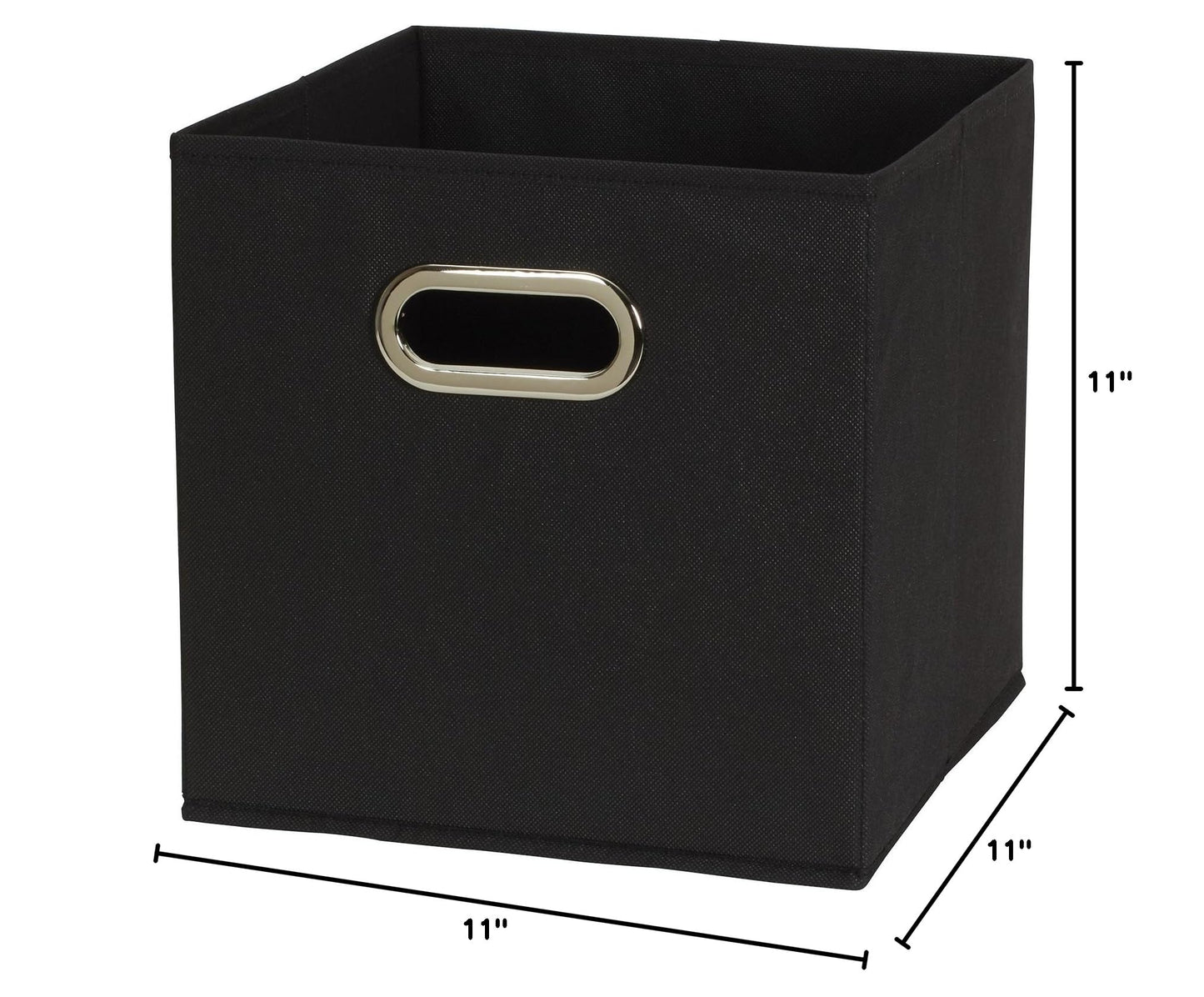 Household Essentials 80-1 Foldable Fabric Storage Bins | Set of 6 Cubby Cubes With Handles | Black