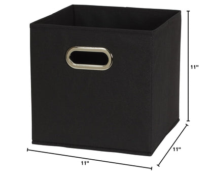 Household Essentials 80-1 Foldable Fabric Storage Bins | Set of 6 Cubby Cubes With Handles | Black