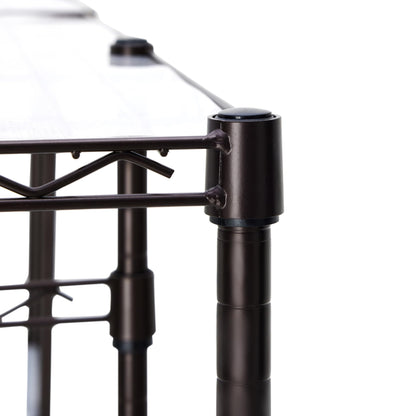 Amazon Basics Expandable Metal Hanging Closet Organizer and Storage Rack Wardrobe with Shelves, 57-80''L x 14''W x 72''H, Bronze