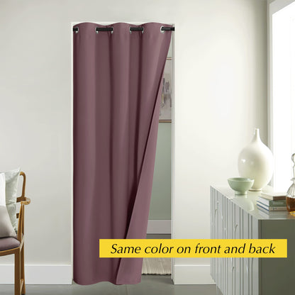 NICETOWN Heat Blocking Blackout Thermal Insulated Door Curtain, Privacy Room Separators Divider Wall, 60-70% Soundproof Noise Reducing Doorway Curtains, 42" W x 80" W, 1 Panel, Dry Rose