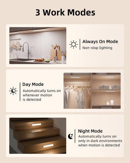 EZVALO 6-Pack Under Cabinet Lighting with Charging Station, 2000mAh Rechargeable Wireless Motion Sensor Lights, 3 Color Temps, Dimmable, Timer, Magnetic, with Remote Control for Kitchen, Closet, Stair