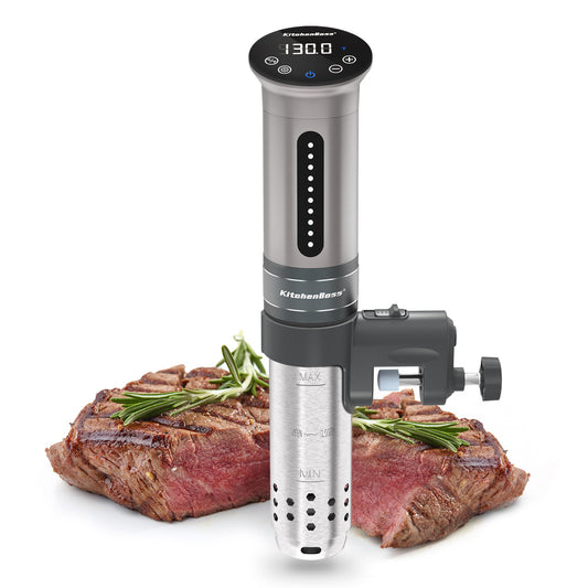 KitchenBoss Sous Vide Cooker Machine | 1100 Watts IPX7 Waterproof Sous-Vide G310/Silver | Water Cooker, Suvee vide machine | Accurate Temperature Control Digital Display | Thermal Immersion Circulator